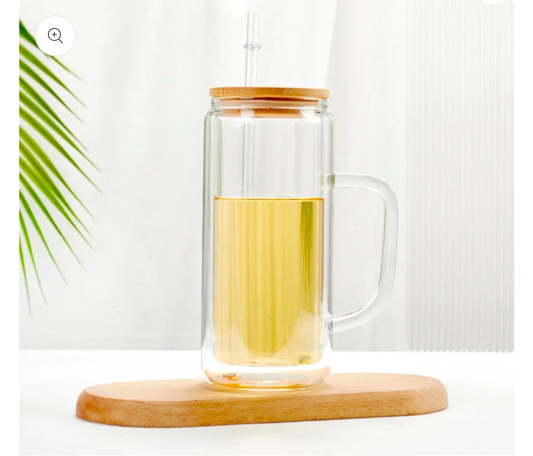 Snow Globe Glass Tumbler avec poignée / Snow Globe Glass Tumbler with Handle 40 oz