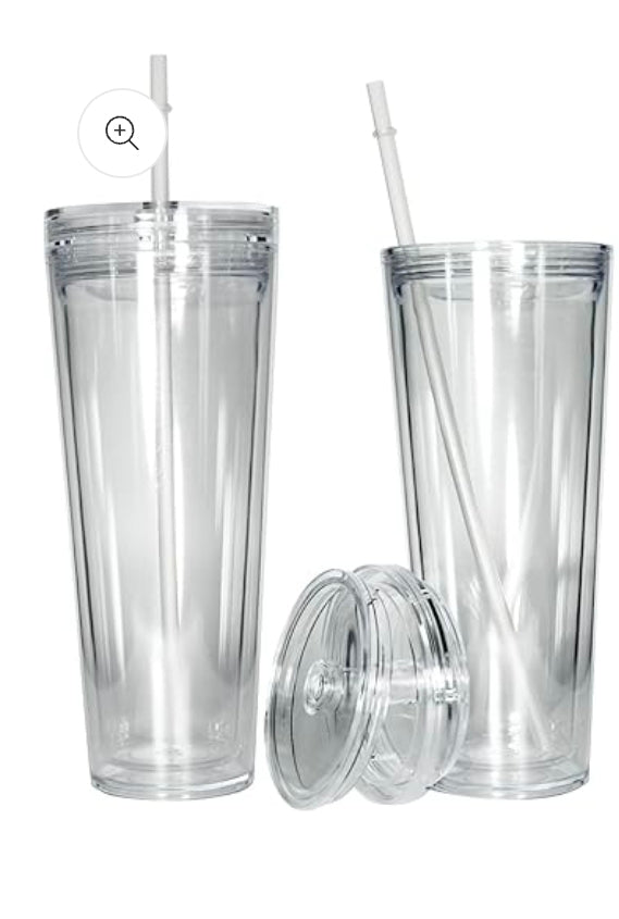 Tumbler acrylique à globe de neige de 24 oz